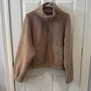 American Eagle Outfitters Brown Fleece Pullover